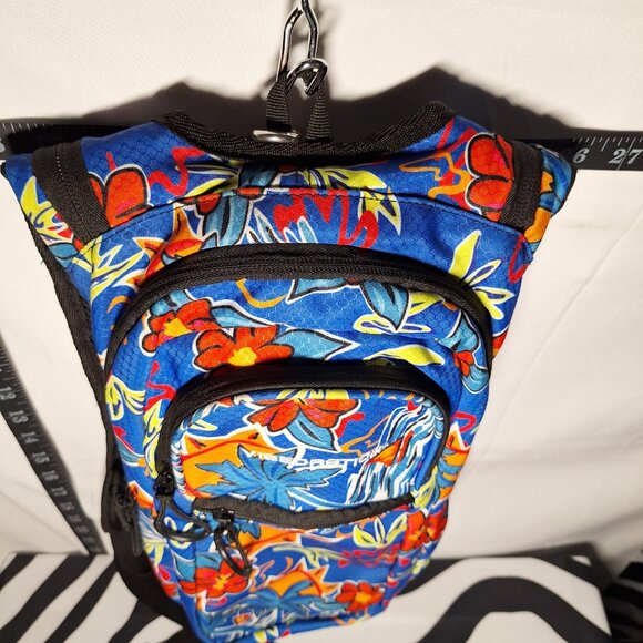Vibedration Hydration Backpack w/o bladder - Blue Orange Tropical - Used - Picture 4 of 9
